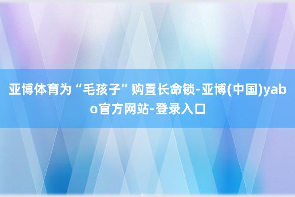 亚博体育为“毛孩子”购置长命锁-亚博(中国)yabo官方网站-登录入口