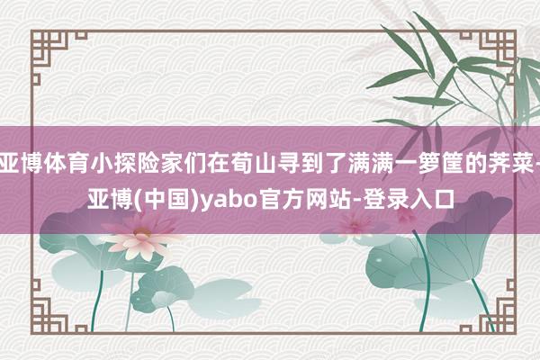 亚博体育小探险家们在荀山寻到了满满一箩筐的荠菜-亚博(中国)yabo官方网站-登录入口