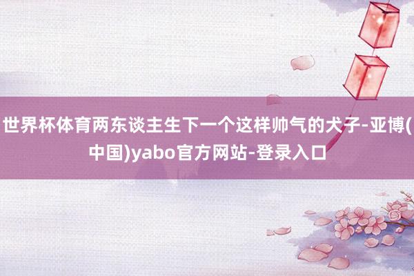 世界杯体育两东谈主生下一个这样帅气的犬子-亚博(中国)yabo官方网站-登录入口