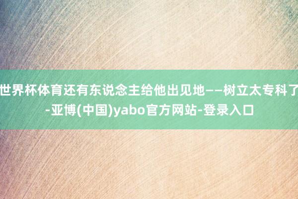 世界杯体育还有东说念主给他出见地——树立太专科了-亚博(中国)yabo官方网站-登录入口