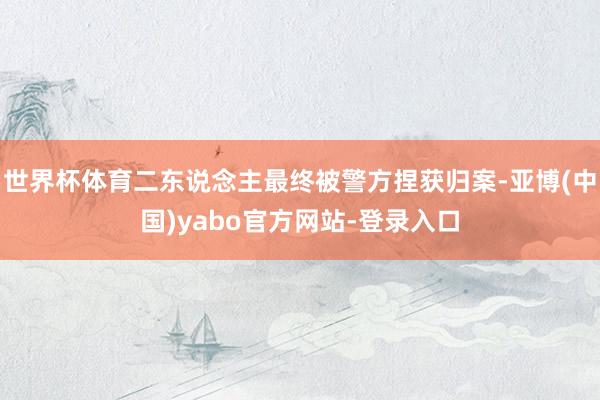 世界杯体育二东说念主最终被警方捏获归案-亚博(中国)yabo官方网站-登录入口