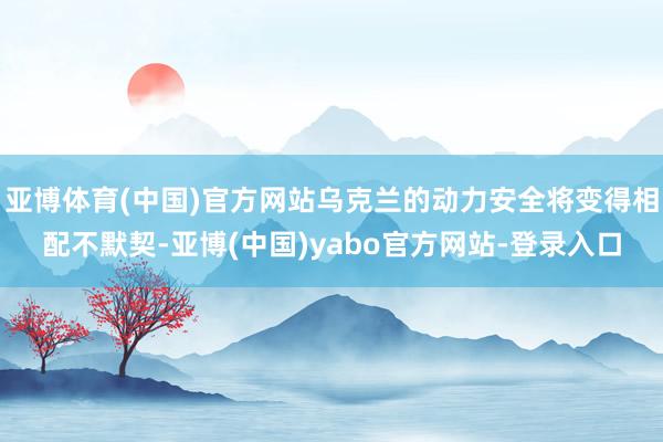 亚博体育(中国)官方网站乌克兰的动力安全将变得相配不默契-亚博(中国)yabo官方网站-登录入口
