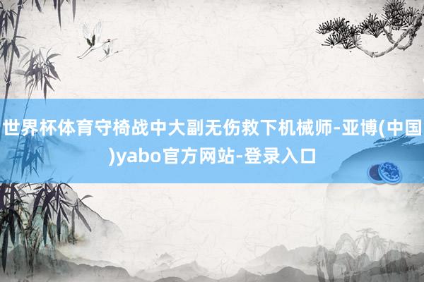世界杯体育守椅战中大副无伤救下机械师-亚博(中国)yabo官方网站-登录入口