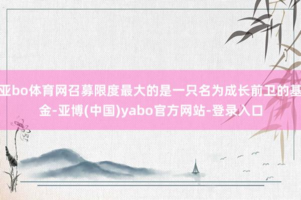 亚bo体育网召募限度最大的是一只名为成长前卫的基金-亚博(中国)yabo官方网站-登录入口