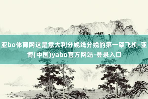 亚bo体育网这是意大利分娩线分娩的第一架飞机-亚博(中国)yabo官方网站-登录入口